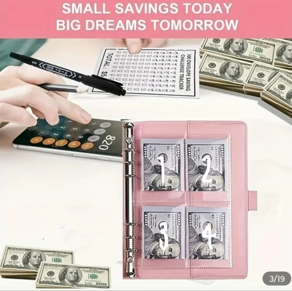 Budget Planner 100 Envelope Savings Challenge Binder - Dark Green